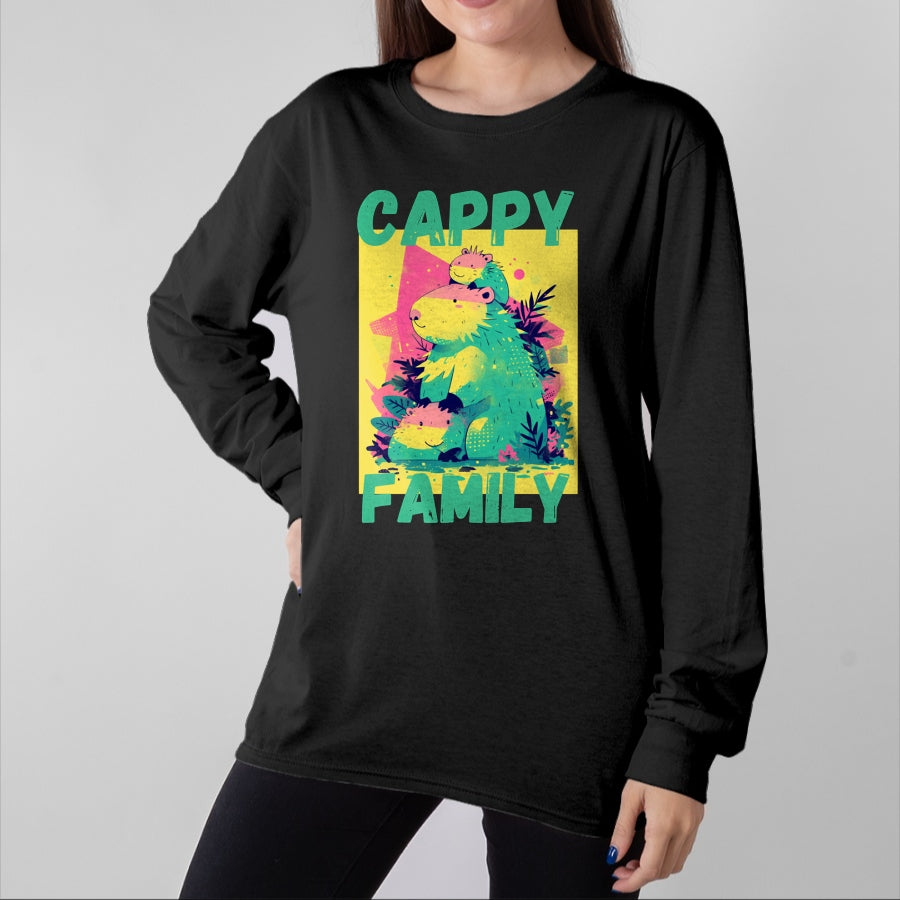 Cute Capybara Shirt, Funny Capybara Unisex T-Shirt/Hoodie/Sweatshirt HLT00 - Capybara Long Sleeve T-Shirt (8)