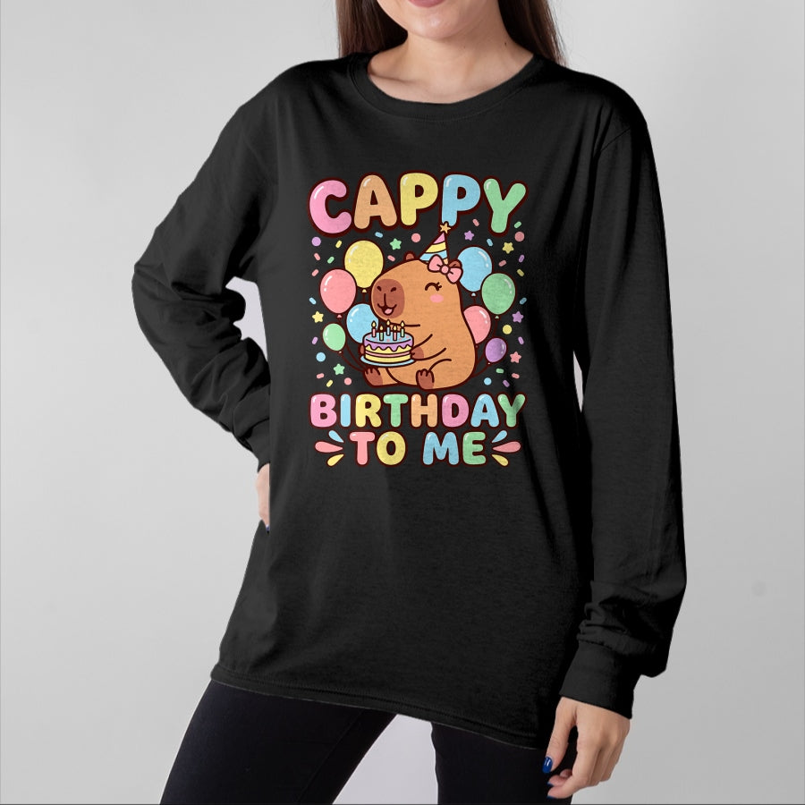 Cute Capybara Shirt, Funny Capybara UnisexT-Shirt/Hoodie/Sweatshirt HLT00 - Cappy Birthday Capybara Birthday to Me T-Shirt