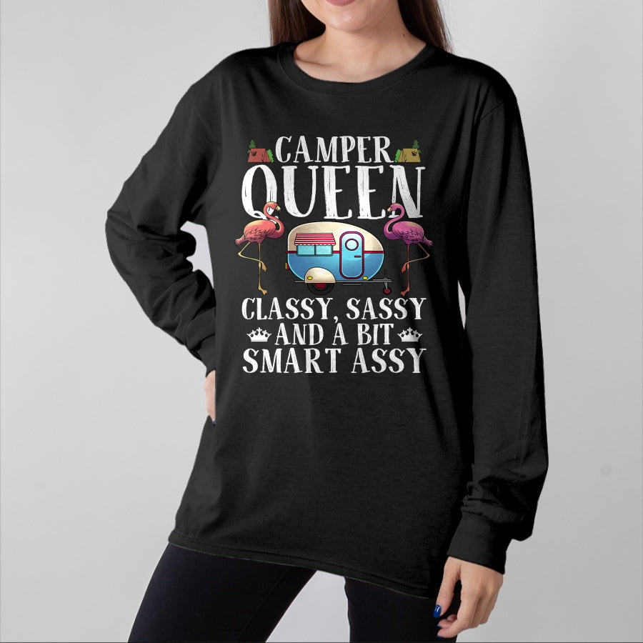 Funny Camping Shirt, Gift For Camping Lover Unisex T-Shirt/Hoodie/Sweatshirt HLT00 - Funny Camper Queen Sassy Gift for Women RV Camping Lovers T-Shirt