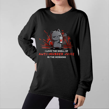 Cat Love Shirt, Funny Cat Lover Gift UnisexT-Shirt/Hoodie/Sweatshirt HLT00 - Womens Cat Drink Coffee I Love The Smell Of Anti Murder Juice V-Neck T-Shirt