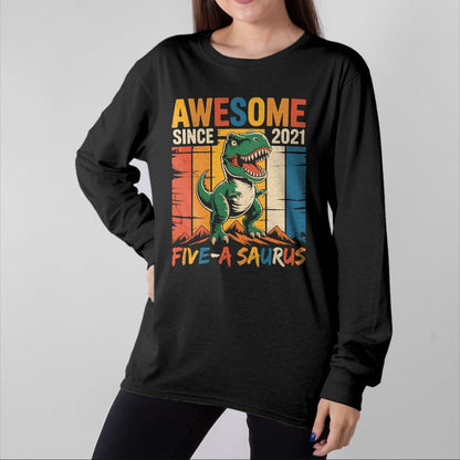 Best Dinosaur Lover Shirt, Funny Dinosaur UnisexT-Shirt/Hoodie/Sweatshirt HLT00 - 5 Year Old Dinosaur 5th Birthday Five Saurus Boys Kids T-Shirt