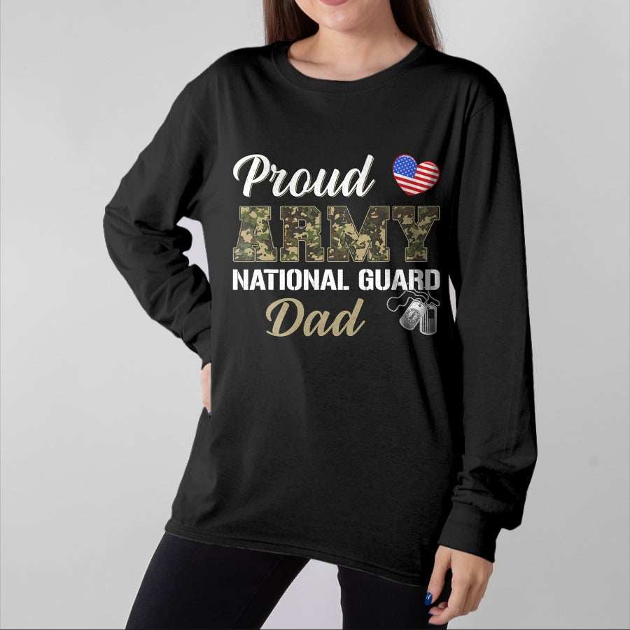 Gift for Dad Shirt, Funny Dad Unisex T-Shirt/Hoodie/Sweatshirt HLT00 – Vintage Proud Army National Guard Dad Military Pride Costume T-Shirt
