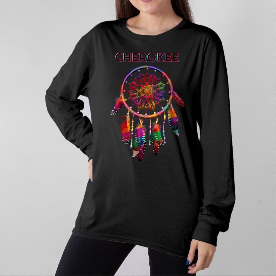 Native American T-Shirts, Vintage Native American Unisex T-Shirt/Hoodie/Sweatshirt HLT00 - Cherokee Native American Indian Colorful Dreamcatcher Tribal