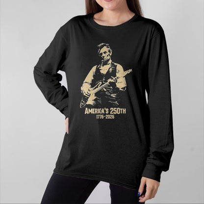 Guitar Lover Shirt, Funny Guitar UnisexT-Shirt/Hoodie/Sweatshirt HLT00 - Abraham Lincoln Playing Guitar 4th July 250th Anniversary T-Shirt, Men, Black, 3X-Large
