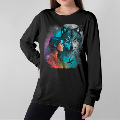 Native American T-Shirts, Vintage Native American Unisex T-Shirt/Hoodie/Sweatshirt HLT00 - Ethnic Tribal Wolf Boho Feather Native American Hippie Women