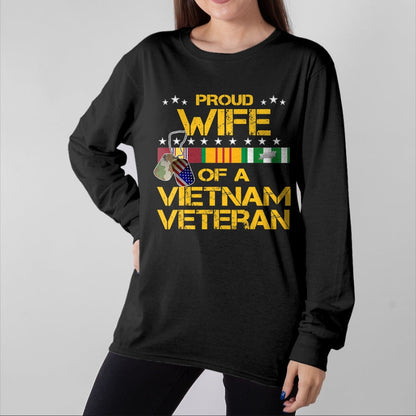 Best Wife Shirt, Wife and Husband Unisex T-Shirt/Hoodie/Sweatshirt HLT00 - Gift for wife T shirt, lucky wife   Proud Wife Of A Vietnam Veteran My Husband Is A Hero T-shirt T-S