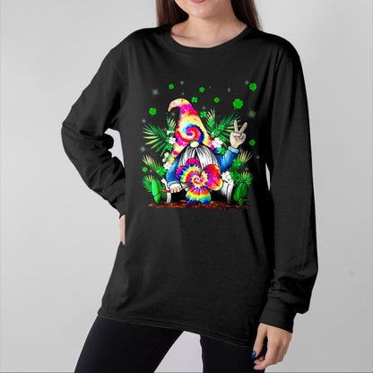 Patrick Day Shirts for Family, Funny Patrick Day shirts, st patrick's day Unisex T-Shirt/Hoodie/Sweatshirt HLT00 - Irish Gnome Tie Dye Shamrock St Patrick Day Peace Love Luck T-Shirt