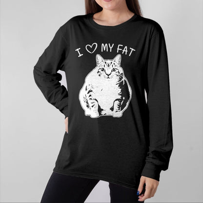 Cat Love Shirt, Funny Cat Lover Gift UnisexT-Shirt/Hoodie/Sweatshirt HLT00 - I Love My Fat Cat Funny Cat Lover T-Shirt Gift Idea T-Shirt