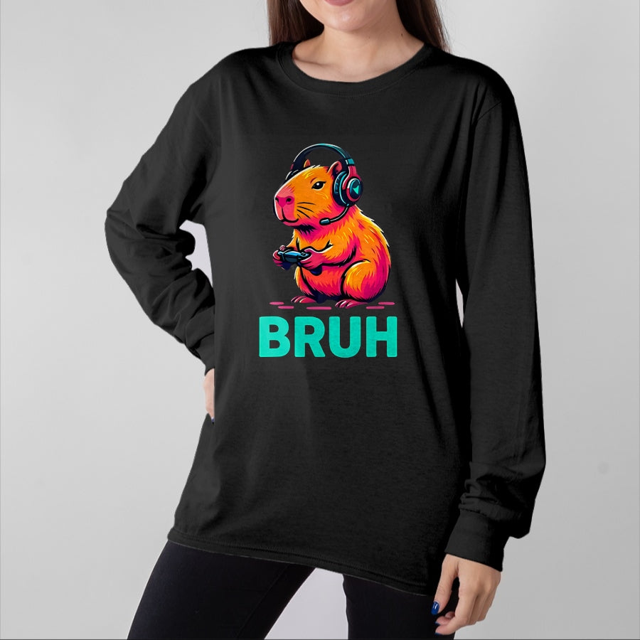 Cute Capybara Shirt, Funny Capybara UnisexT-Shirt/Hoodie/Sweatshirt HLT00 - Bruh Capybaras Bruh Video Games Boys Capybara T-Shirt