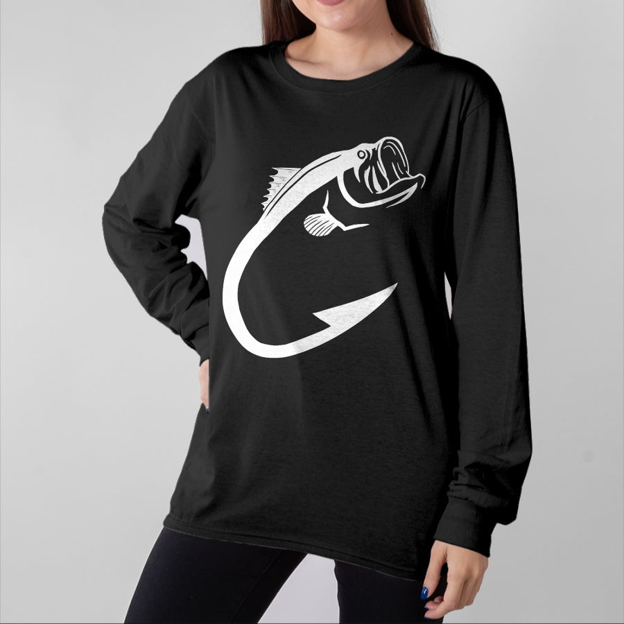 Funny Fishing Shirt, Gift For Fishing Lover Unisex T-Shirt/Hoodie/Sweatshirt HLT00 - Fish Hook Minimal Art Cool Fishing Lover Art Lover Gift T-Shirt