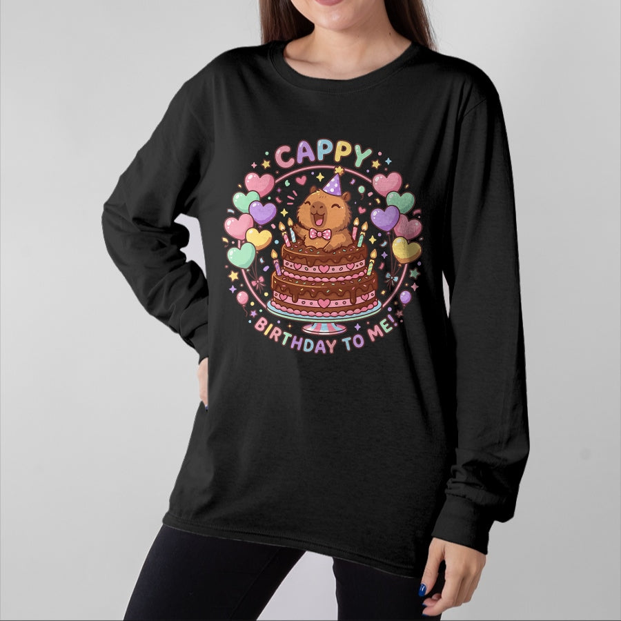 Cute Capybara Shirt, Funny Capybara UnisexT-Shirt/Hoodie/Sweatshirt HLT00 - Capybara Birthday for Kids Cappy Birthday to Me T-Shirt