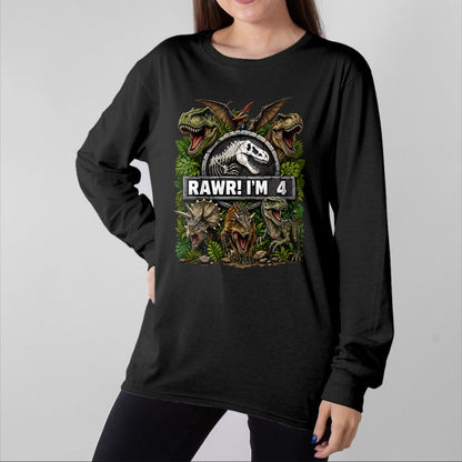 Best Dinosaur Lover Shirt, Funny Dinosaur UnisexT-Shirt/Hoodie/Sweatshirt HLT00 - Kids Rawr I_m 4 Years Old Boys Kids T-Rex Dinosaur 4th Birthday T-Shirt