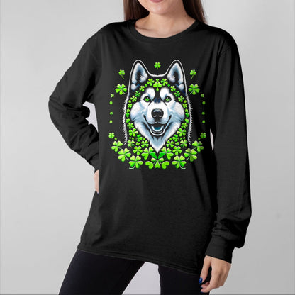 Patrick Day Shirts for Family, Funny Patrick Day shirts, st patrick's day Unisex T-Shirt/Hoodie/Sweatshirt HLT00 - Husky Irish Shamrock Clover St Patrick Day Dog Lover T-Shirt