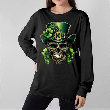 Patrick Day Shirts for Family, Funny Patrick Day shirts, st patrick's day Unisex T-Shirt/Hoodie/Sweatshirt HLT00 - Sugar Skull St Patrick Day of the Dead Lucky Shamrock T-Shirt