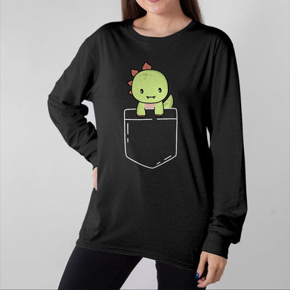 Best Dinosaur Lover Shirt, Funny Dinosaur UnisexT-Shirt/Hoodie/Sweatshirt HLT00 - Cute T-Rex In Pocket Tyrannosaurus Rex Kawaii Dinosaur Lover T-Shirt