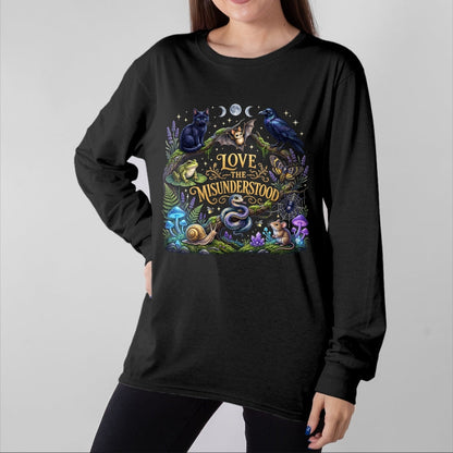 Cat Love Shirt, Funny Cat Lover Gift UnisexT-Shirt/Hoodie/Sweatshirt HLT00 - Love The Misunderstood Bat Raven Cat Snake Spider Frog Moth T-Shirt