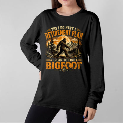 Funny Camping Shirt, Gift For Camping Lover Unisex T-Shirt/Hoodie/Sweatshirt HLT00 - Vintage Bigfoot Mountain Explorer Retirement Plan Merch T-Shirt