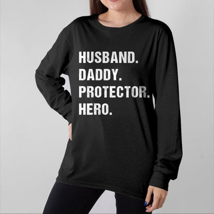 Best Wife Shirt, Wife and Husband Unisex T-Shirt/Hoodie/Sweatshirt HLT00 - Husband Daddy Protector Hero Fathers Day Gift For Dad Wife T-Shirt