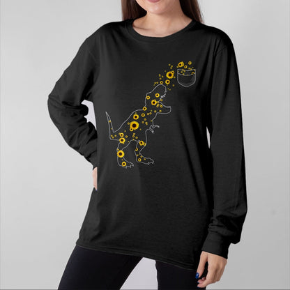 Best Dinosaur Lover Shirt, Funny Dinosaur UnisexT-Shirt/Hoodie/Sweatshirt HLT00 - Sunshine Dinosaurs T-rex Sunflower Rex Sun Flower Dinosaur T-Shirt