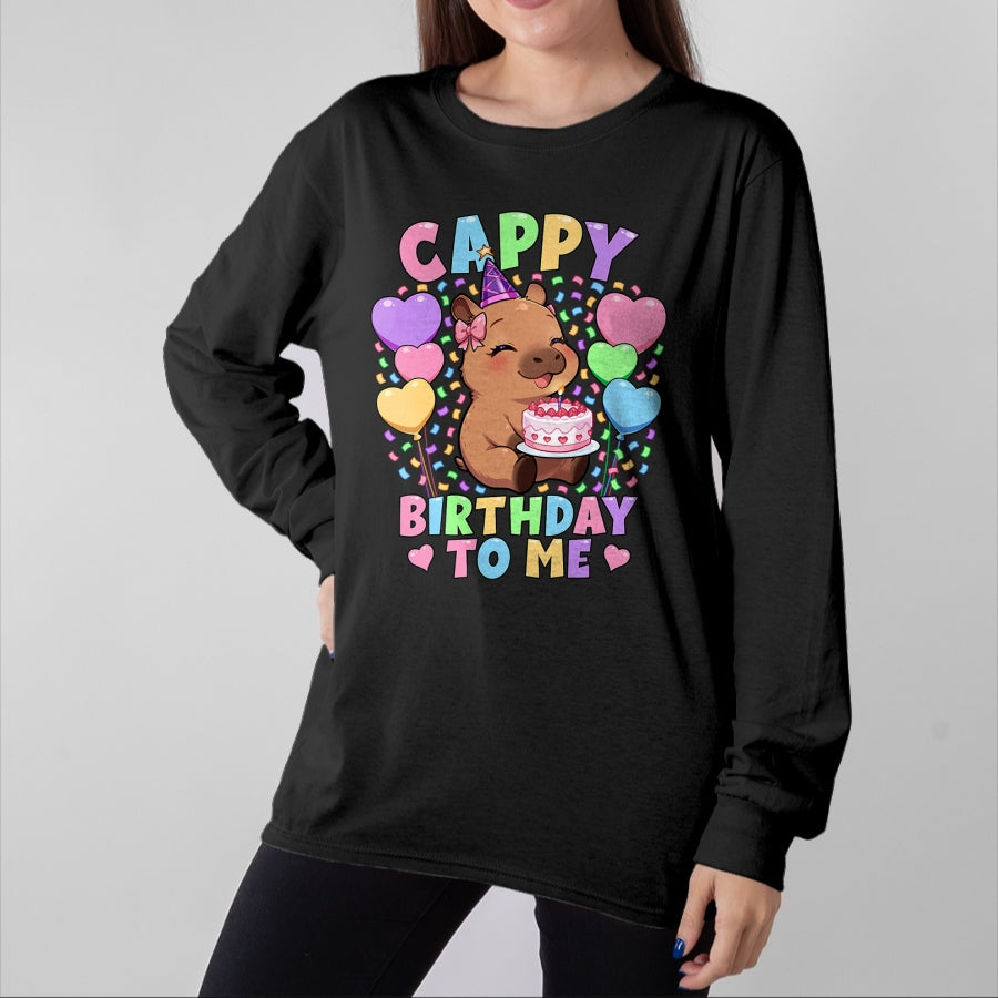 Cute Capybara Shirt, Funny Capybara UnisexT-Shirt/Hoodie/Sweatshirt HLT00 - Capybara Birthday Shirt  Kawaii Girl Cappy Birthday to Me T-Shirt