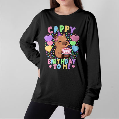 Cute Capybara Shirt, Funny Capybara UnisexT-Shirt/Hoodie/Sweatshirt HLT00 - Capybara Birthday Shirt  Kawaii Girl Cappy Birthday to Me T-Shirt
