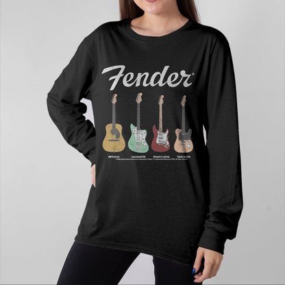 Guitar Lover Shirt, Funny Guitar UnisexT-Shirt/Hoodie/Sweatshirt HLT00 - Fender Vintage Guitar Lineup T-Shirt Small