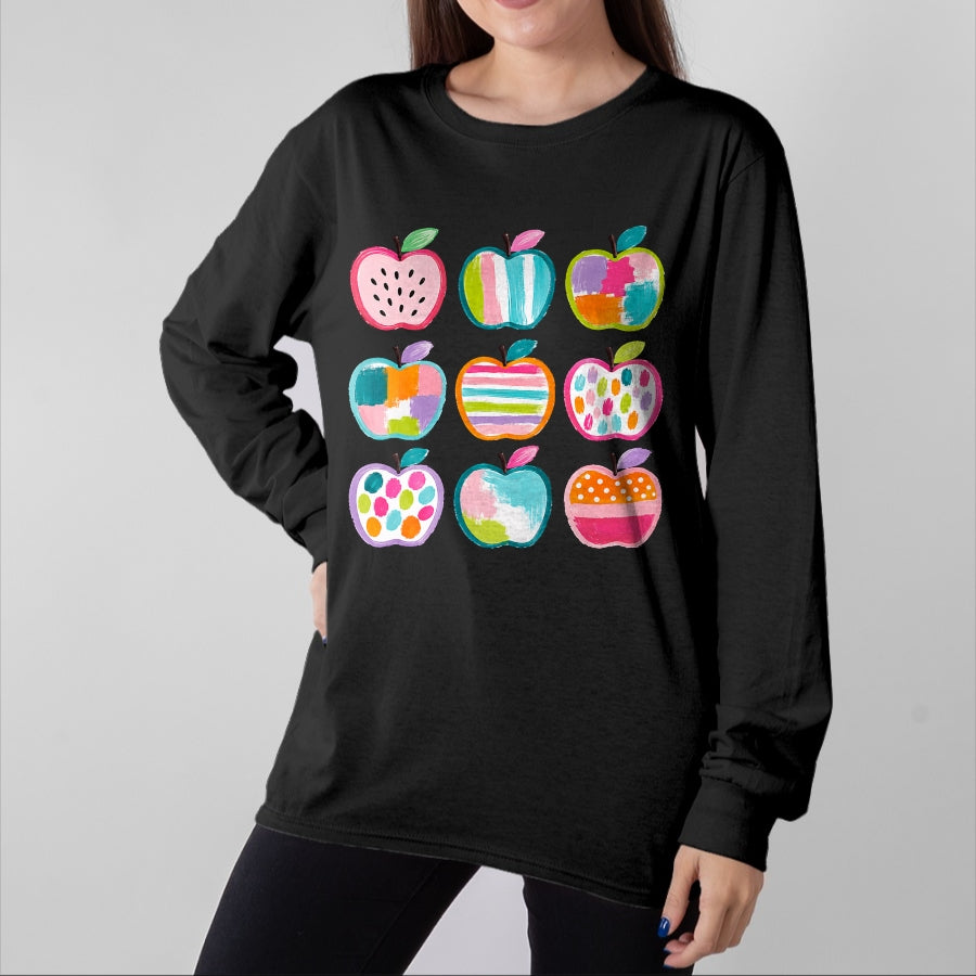 Best Student Shirt, Funny Back To School UnisexT-Shirt/Hoodie/Sweatshirt HLT00 - Preppy Art Apples Back to School Teacher Student Cute Apple T-Shirt