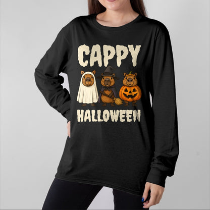 Cute Capybara Shirt, Funny Capybara UnisexT-Shirt/Hoodie/Sweatshirt HLT00 - Cappy Halloween Funny Capybara Ghost Witch Pumpkin Spooky T-Shirt