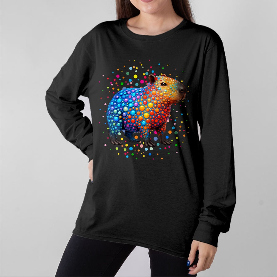 Cute Capybara Shirt, Funny Capybara Unisex T-Shirt/Hoodie/Sweatshirt HLT00 - Capybara Lovers Polka Dots Happy Dot Day Girls Boys Kids T-Shirt