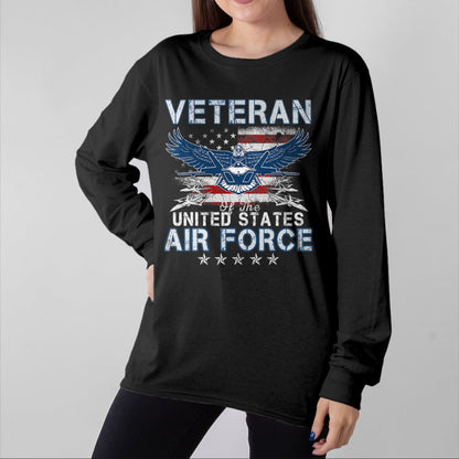 Proud Veteran Shirt, Funny Veteran UnisexT-Shirt/Hoodie/Sweatshirt HLT00 - Proud US Air Force Veteran USA Flag Patriotic Vintage Mens T-Shirt