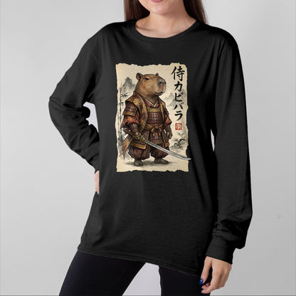 Cute Capybara Shirt, Funny Capybara Unisex T-Shirt/Hoodie/Sweatshirt HLT00 - Samurai Capybara Japanese Art Vintage Graphic Funny Animal T-Shirt