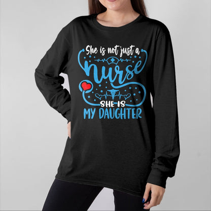 Funny Nurse Shirt, Nurse Unisex T-Shirt/Hoodie/Sweatshirt HLT00 - My Daughter Is A Nurse Proud Nurse's Mom Dad RN LPN Family T-Shirt (5)