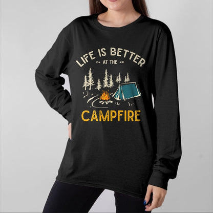 Funny Camping Shirt, Gift For Camping Lover Unisex T-Shirt/Hoodie/Sweatshirt HLT00 - Das Leben ist Besser am Lagerfeuer Funny Camper Camping T-Shirt