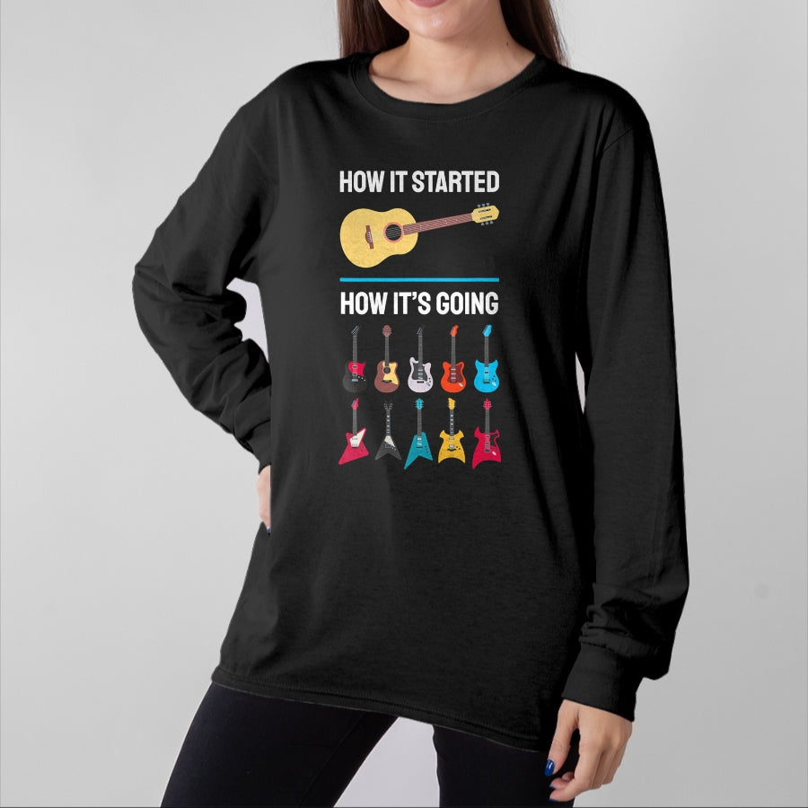 Guitar Lover Shirt, Funny Guitar UnisexT-Shirt/Hoodie/Sweatshirt HLT00 - How It Started Guitar Collection Musician Humor T-Shirt