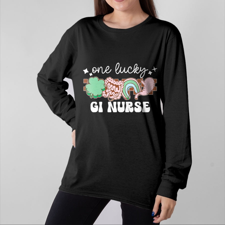 Patrick Day Shirts for Family, Funny Patrick Day shirts, st patrick's day Unisex T-Shirt/Hoodie/Sweatshirt HLT00 - One Lucky Gl Gastroenterology Nurse St Patrick Day Nursing T-Shirt