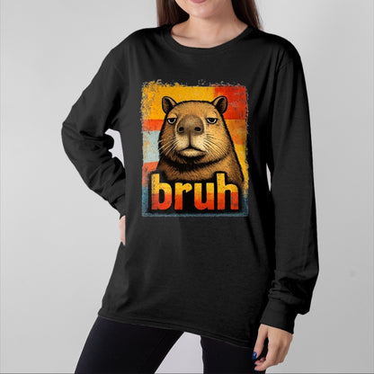 Cute Capybara Shirt, Funny Capybara Unisex T-Shirt/Hoodie/Sweatshirt HLT00 - Funny Graphic Meme Capybara Bruh for Boys Girls Men Women T-Shirt