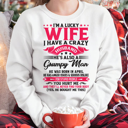 APRIL - TO MY WIFE - I'M A LUCKY WIFE - GIFT FROM HUSBAND - DTSM04 (SKU10-136-04)