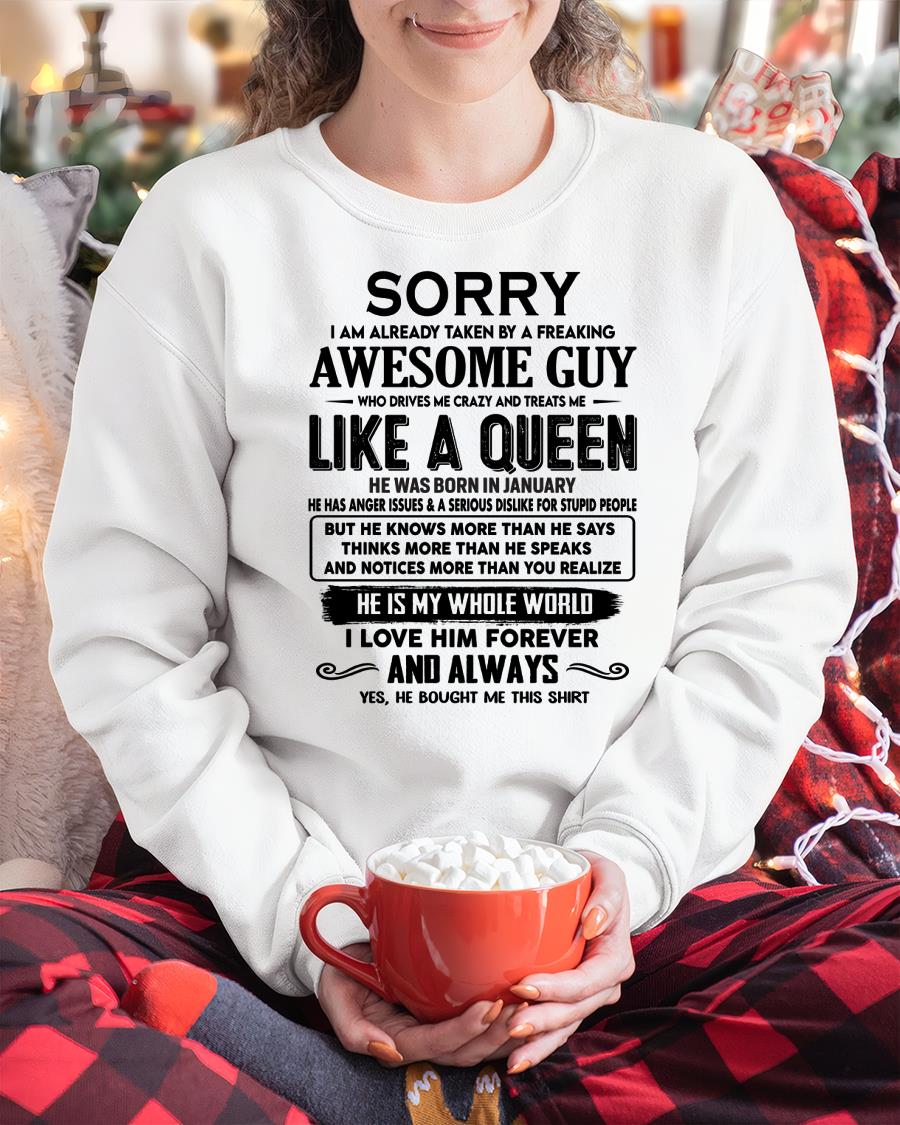 January - Sorry I am already taken by a freaking awesome guy - Gift for Wife From Husband - DTSM01 (SKU-SRG-01)