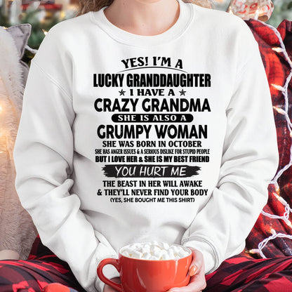 OCTOBER - LUCKY GRANDDAUGHTER OF CRAZY GRANDMA - PERFECT GIFT FROM GRANDMA - DTSM10 (SKU12-146-10)