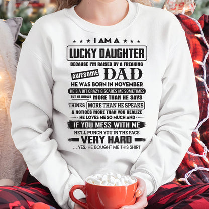 November - Lucky Daughter of Awesome Dad - Perfect Gift For Your Daughter From Dad - DTSM11 (SKU08-47-11)