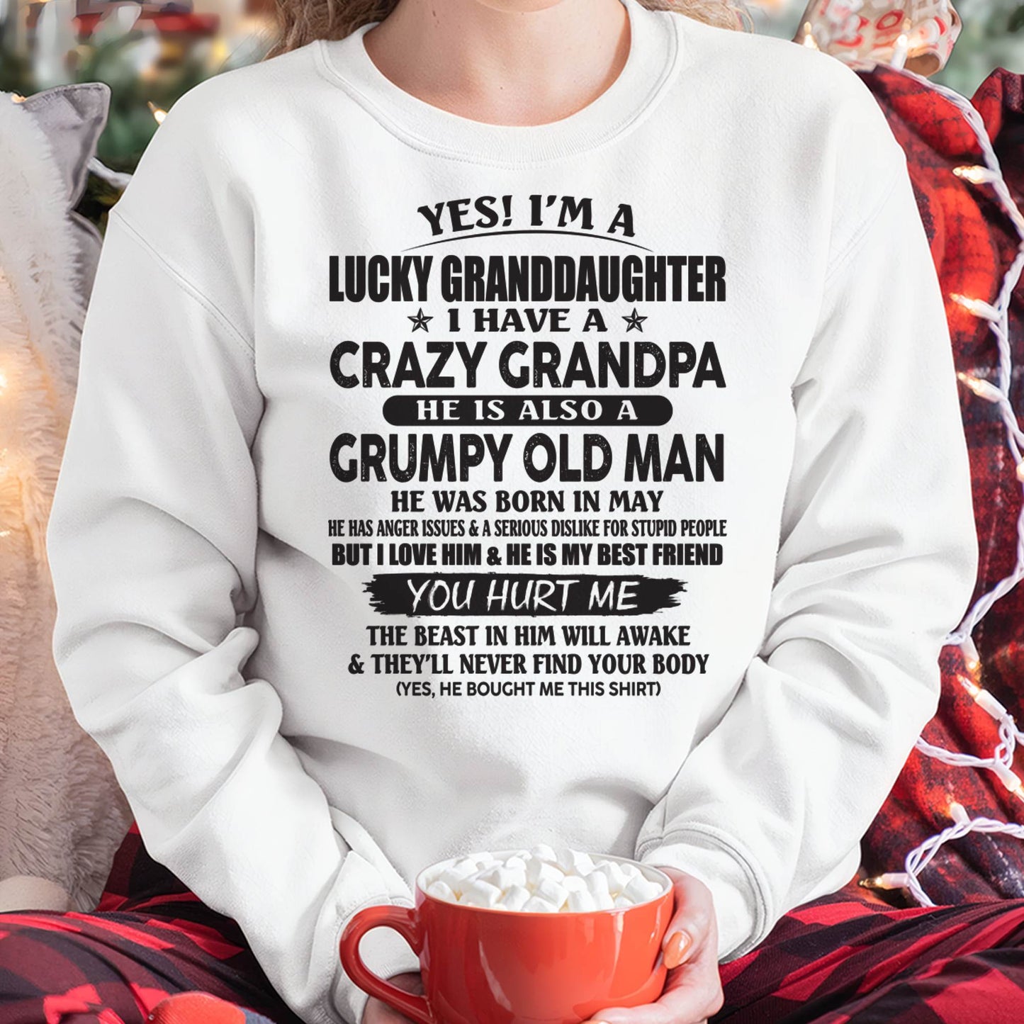 MAY - LUCKY GRANDDAUGHTER OF CRAZY GRANDPA - PERFECT GIFT FOR YOUR GRANDDAUGHTER FROM GRANDPA - DTSM05 (SKU10-150-05)
