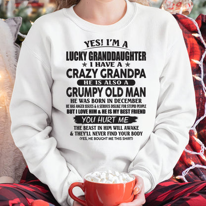 DECEMBER - LUCKY GRANDDAUGHTER OF CRAZY GRANDPA - PERFECT GIFT FOR YOUR GRANDDAUGHTER FROM GRANDPA - DTSM12 (SKU10-150-12)