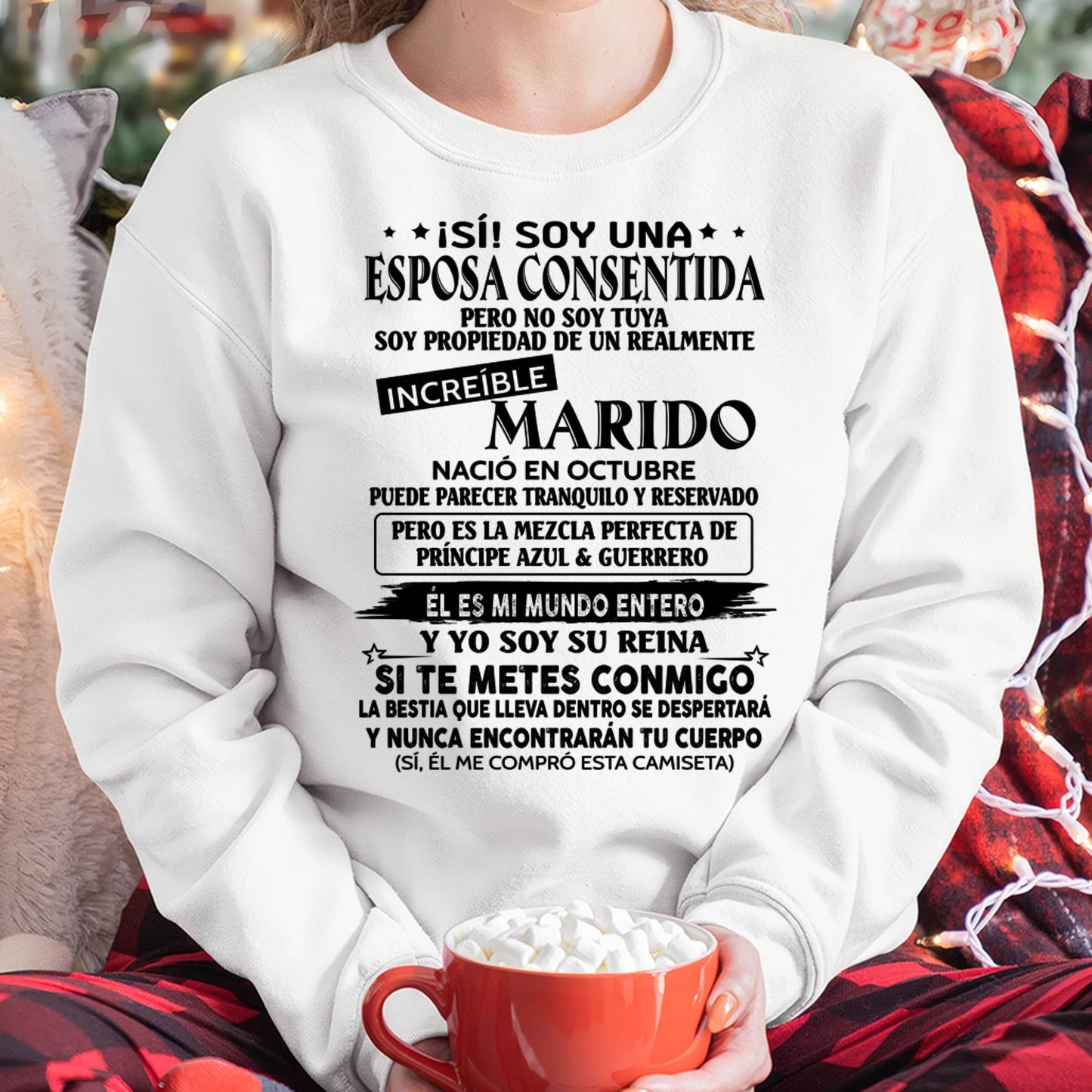 Camiseta Soy una Esposa Consentida de un Increíble Marido Nacido en Octubre - DTSM10 (SKU-TBNA3)