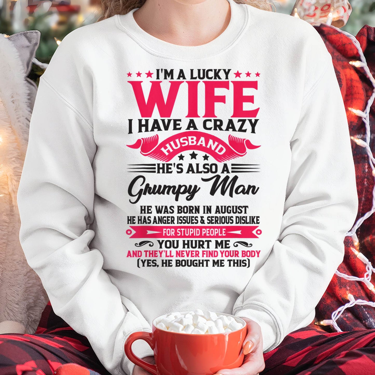 AUGUST - TO MY WIFE - I'M A LUCKY WIFE - GIFT FROM HUSBAND - DTSM08 (SKU10-136-08)