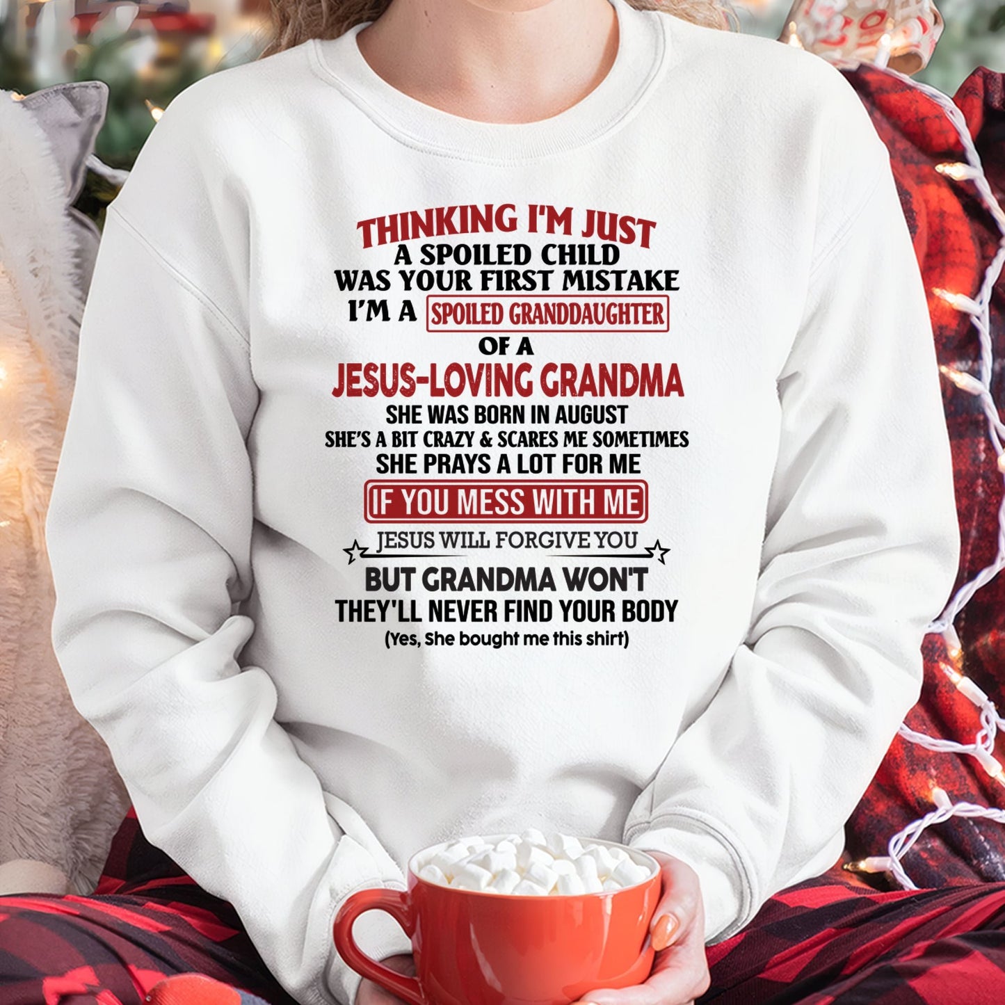 Christian Girl Shirt – Spoiled by Grandma August Edition – From Grandma to Granddaughter NTTD08 (SKU07-181-08)