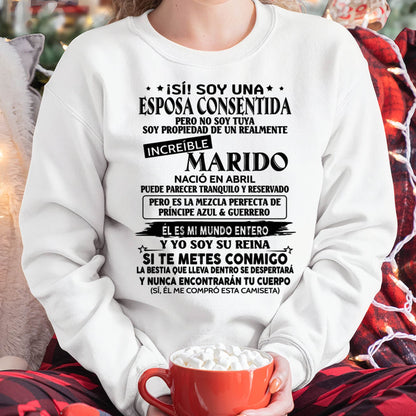 Camiseta Soy una Esposa Consentida de un Increíble Marido Nacido en Abril - DTSM04 (SKU-TBNA3)