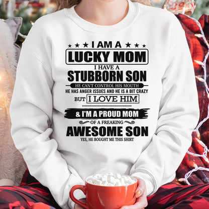 LUCKY MOM SHIRT – STUBBORN SON – GIFT FROM SON - DTSM00 (SKU2604-170-00)
