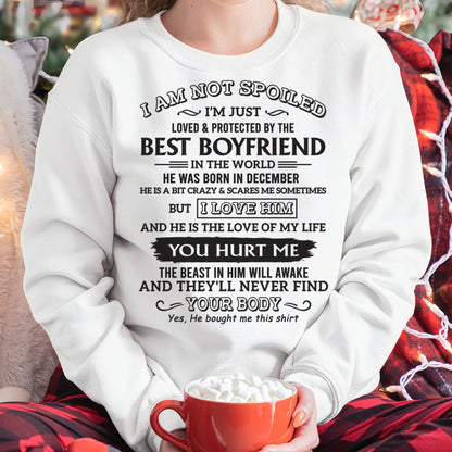 December - Loved & Protected by Best Boyfriend - Perfect Gift for Your GirlFriend - DTSM12 (SKU08-16-12)