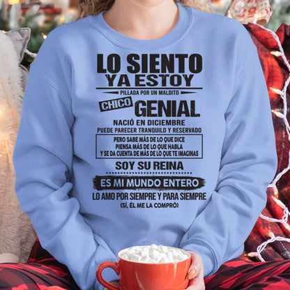 Camiseta Lo Siento Ya Estoy Pillada por un Chico Genial Nacido en Deciembre - DTSM12 (SKU04-18-12)