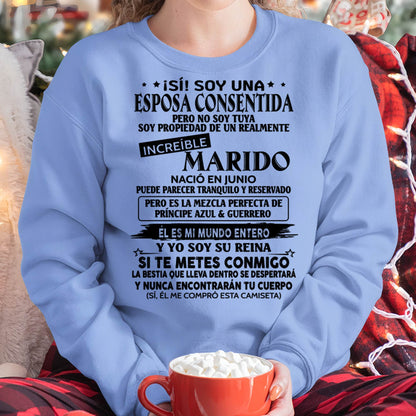 Camiseta Soy una Esposa Consentida de un Increíble Marido Nacido en Junio - DTSM06 (SKU-TBNA3)